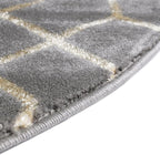 Unique Loom Glam Collection Area Rug - Trellis (3' 3" Round, Gray Gold/ Gold)