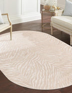 Unique Loom Finsbury Collection Area Rug - Meghan (5' 3" x 8' Oval, Ivory Beige)