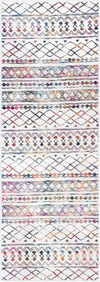 KUTA 2x6 Non-Slip Washable Runners for Hallways, Multi-Color Moroccan Boho Distressed Geometric Vintage Kitchen Runner, Ultra Soft Floor Mat for Entryway, Bathroom, Laundry, Living Room, Bedroom