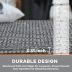 KOZYFLY Runners for Hallways 2x5 ft Washable Kitchen Runner Non Slip Rubber Backed Hall Runners Cotton Entryway Runner Rugs Floor Carpet for Indoor Backdoor Bedroom Kitchen, Grey/Dark Grey