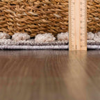 Hauteloom Maulawin Farmhouse Living Room Bedroom Southwestern Tribal Area Rug - Soft Shaggy High Low Carpet - High Pile - Bohemian, Boho - Gray, Brown, Beige, Cream - 6'7" x 9'