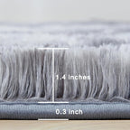 Andency Soft Area Rugs for Living Room Bedroom, 4x6 Non-Slip Fluffy Shag Carpet, Indoor Floor Fuzzy Shaggy Living Room Plush Rug for Kids Dorm Nursery Home Decor Aesthetic, Tie-Dyed Light Grey