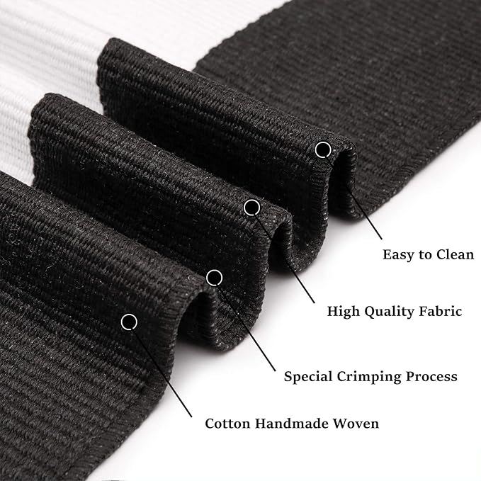 KOZYFLY Black and White Striped Runner Rug 2x6 Ft Washable Hallway Runner Rug Farmhouse Kitchen Rug Hand Woven Cotton Indoor Outdoor Rug for Kitchen Hallway Bedroom Laundry Room