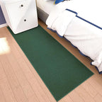 Runner Rug with Non Slip Rubber Backing, Washable Soft Floor Carpet for Kitchen, Hallway, Entryway Indoor, Bedroom, Laundry, Low Pile Area Rugs, Solid Color with Pointillism Style (Green, 2' * 6')