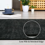 RUGSREAL Solid Kitchen Runner Rug, 2x8, Black, Contemporary, Machine Washable, Modern