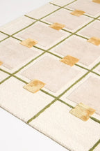 Greer Hand-Tufted Wool Rug - Elegant Taupe and Olive Geometric Pattern for Sophisticated Home Decor (7x10 Ft)