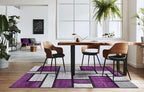 Geometric Area Rug - Decorative Home & Office Rug - Indoor Carpet for Living Room, Bedroom, Family or Dining Room - Non-Fading Polyester Material, Stain-Proof - Made in Turkey - Purple 5 x 7 ft