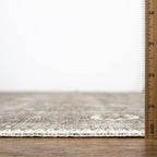 Bloom Rugs Washable Non-Slip 10 ft Runner - Beige/Gray Traditional Runner for Entryway, Hallway, Bathroom, and Kitchen - Exact Size: 2.5' x 10'