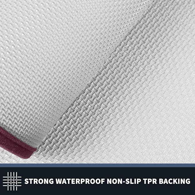 PURRUGS Dirt Trapping Door Mat 24" x 36", Non-Slip/Skid Machine Washable Entryway Rug, Shoes Scraper, Area Rug, Super Absorbent Welcome Mat for Muddy Wet Shoes and Paws, Pink & Burgundy Red
