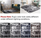 Keen Home Design Area Rugs - 4x6 Non-Shedding, Abstract Rugs for Kitchen, Living Room, Bedroom, Dining Room, Entryway - Size: 4' x 6', Abstract Black
