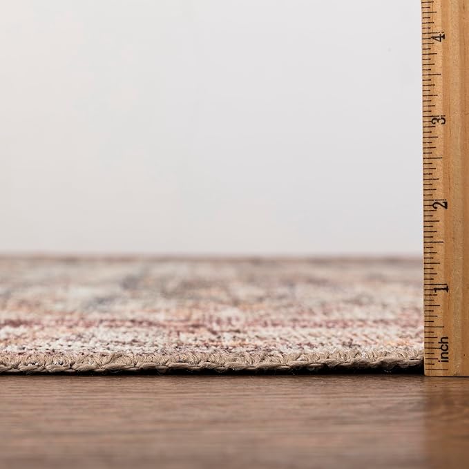 Keen Home Design 2x10 Rug - Machine Washable Runner Rug with Non-Slip Backing, Ideal for Hallway, Entryway, Kitchen, Laundry Room - Vintage, Easy Clean, Durable, Low Pile - (2'6" x 10')