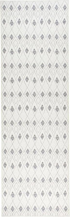 Dash & Albert Chandler Ivory Machine Washable Rug, Runner-2.5 X 8 Feet, Ivory Geometric Pattern