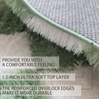 8x10 Area Rugs for Living Room Bedroom, Soft Fluffy Shaggy Bedside Rug, Indoor Floor Carpet for Kids Playroom, Dorms, Nursery Rooms, Home Decor (Green & White 8'x10')