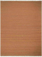 Rugsotic Carpets Hand Woven Flat Weave Kilim Wool ECO-Friendly Area Rugs - 5'x8', Rectangle Shape, Orange Color, Solid Plain Design, Low Pile Handmade Rugs for Living Room, Bed Room (D00111)
