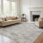 Garvee Solid Color Area Rugs 10x13 Large Living Room Rug with Rubber Backing, Stain Resistant Modern Rug Non Shedding Low Pile Soft Carpet, Foldable Thin Mats for Bedroom, Dining Room, Nursery, Camel