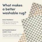 Revival Rugs Gambit 3'x9’ Checkered Rug Machine Washable Runner Rug for Hallway Entryway - 100% Recycled Oeko-TEX Certified, Medium Pile, Gray, Beige