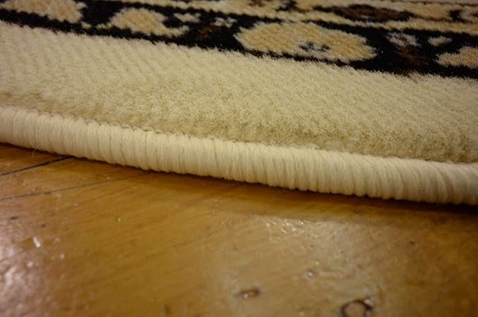 Unique Loom Sialk Hill Collection Area Rug - Washington (7' 10" Round Ivory/Black)