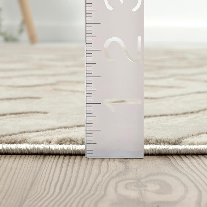 Abani Terra Cream Area Rug for Living Room, Bedroom - Rustic Modern Pattern - 4' x 6' - Durable & Easy to Clean