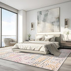 Rugshop Geometric Boho Large Area Rug – Multi Tribal Pattern, Perfect for Living Room, Dining Room, Office, 8x10