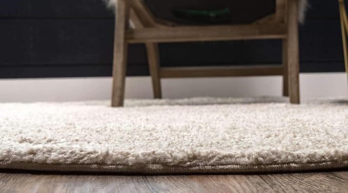 Unique Loom Solo Collection Area Rug - Calabasas (6' 1" Round, Ivory)