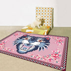 Cartoon Animal Pattern Area Rug Cute Cat Luxury Floral Decor for Carpet Farmhouse Bedroom Living Room Rugs Bathroom Kitchen Runner Mat Indoor Outdoor Non Slip Doormat 5' X 9'