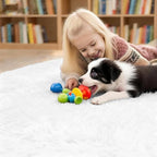 4x4 Round Solid Fluffy White Area Rug – Washable, Durable, Circle Bedroom Rug, Non-Slip High Pile Shag Rugs for Living Room, Bedside, Dorms, Nursery Rooms, Kids Room, Soft Indoor Floor Carpet