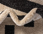 Unique Loom Athens Collection Classic Geometric Modern Border Design Area Rug (8' 0 x 8' 0 Square, Black/ Beige)
