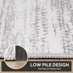 10x14 Area Rugs for Living Room Machine Washable Rug Distressed Indoor Carpet Neutral Moroccan Boho Rug Ultra Soft Area Rug for Bedroom Dining Room Playroom Office, Grey