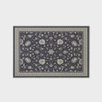 EVERGRACE Area Rugs for Living Room 4x6, Boho Floral Faux Wool Indoor Outdoor Rugs, Washable Rugs for Bedroom Entryway Dining Room Hallyway, Low Pile Floor Mat Carpet for Home Decor, Ebony Black