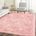 Latepis Pink Rugs for Living Room Shag 6x8 Faux Fur Sheepskin Rug for Sofa Bedroom Fluffy Washable Furry Plush Rug, Rectangle