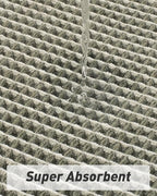 AMOAMI Upgraded Waffle Runner Rug Super Absorbent Non Slip Bath Mats for Bathroom Machine Washable Bathroom Runner Rug with Tassels, Ideal for Hallway Bedroom Laundry Room, 17" x 60‘’, Green & Cream
