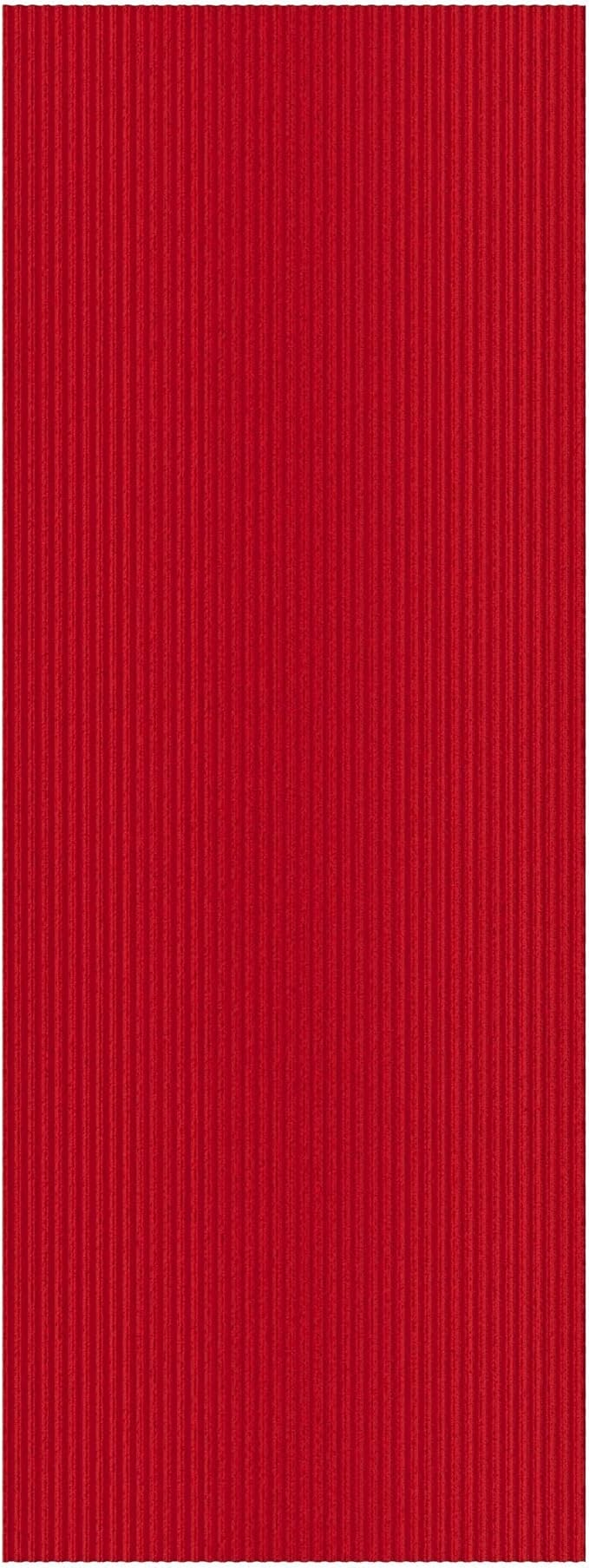 Ottomanson 2' x 25' Hallway Runner with Scraper Pile - Extra Durable Non-Slip Rug Mat for Indoor & Outdoor Use - Ideal for Kitchen, Entryway, Patio & Garage - High-Traffic Carpet, Red