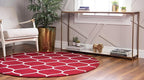 Rugs.com Lattice Frieze Collection Rug – 4' Round Red Medium Rug Perfect for Kitchens, Dining Rooms