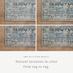 Loloi Amber Lewis Billie Collection BIL-05 Denim/Blush 3'-6" x 5'-6", 0.19" Thick Accent Rug