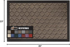 GORILLA GRIP 100% Waterproof All-Season WeatherMax Doormat 35x23, US Designed Natural Rubber, Stain and Fade Resistant, Low Profile Indoor Outdoor Door Mats, Easy Clean Patio Mat, Beige Quatre