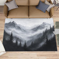 Misty Forest Rugs for Bedroom - 4x6 Area Rug - Modern Black White Art Rugs for Living Room, Natural Landscape Rug, Washable Home Decor Carpet