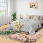 Peacock Peony Area Rug 5x8-5x8 Rug, Classic Peacock Peony Rugs for Living Room, Floral Animal Carpet, Peafowl Feather Washable Area Rugs for Bedroom, Aesthetics Carpet - Peafowl Home Decor & Gifts