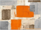 Orange Rectangular Area Rugs for Living Room Bedroom 5 x 8 ft Abstract Paint Texture Modern Art Non-Shedding Soft Low Pile Rug Non Slip Washable Rug for Nursery Entryway Playroom