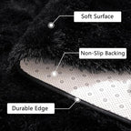 Beglad Fluffy Large Area Rugs 8x10 Feet, Modern Minimalist Style Shag Fuzzy Rugs, Non-Slip Indoor Carpet Soft Rugs for Kids Room, Bedroom & Living Room, Black