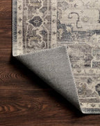 Loloi Hathaway Collection HTH-05 Steel/Ivory 2'-3" x 3'-9", .25" Thick Accent Rug, Soft, Durable, Printed, Modern, Low Pile, Non-Shedding, Easy Clean, Living Room Rug