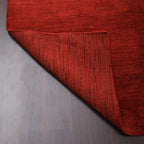 Hand Knotted Loom Wool ECO-Friendly Area Rugs - 10'x13', Rectangle, Light Red Color, Solid Plain Design, High Pile Thick Handmade Anti Skid Rugs for Living Room (L00111)