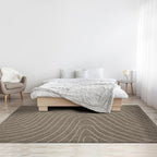 LUXE WEAVERS Modern Geometric Wave Taupe 4x6 Area Rug