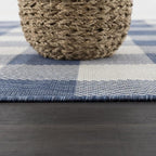 CAMILSON Outdoor Rug - Modern Area Rugs for Indoor and Outdoor Patios, Kitchen and Hallway mats - Easy Cleaning Non Shedding Washable Outside Carpet (6x9, Buffalo - Blue/White)