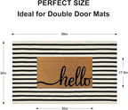 Striped Outdoor Rugs 3'x5', Cotton Hand Woven Rug Front Door Mat,Washable Reversible Layered Door Mats, Foldable Front Porch Rug for Entryway/Home Entrance/Farmhouse(Black and White)