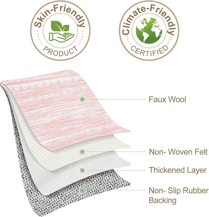 Nakagishi Pink Rugs for Bedroom Girls: 5x8 Washable Boho Large Neutral Area Rug Cute Soft Modern Indoor Floor Non Slip Accent Carpet for Living Room Nursery Kids Playroom Dorm Preppy Baby Room Decor