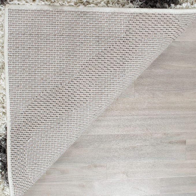 SAFAVIEH Dallas Shag Collection Area Rug - 8' Square, Ivory & Dark Grey, Trellis Design, Non-Shedding & Easy Care, 1.5-inch Thick Ideal for High Traffic Areas in Living Room, Bedroom (SGD257H)