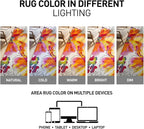 Rugshop Multi Bright Flowers Non Slip Non-Shedding Runner Rug for Hallway, Kitchen and Entryway, 2' x 10'