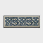 EVERGRACE Hallyway Area Runner Rugs 2x6, Boho Floral Faux Wool Indoor Outdoor Rugs, Washable Rugs for Bedroom Bathroom Living Room Kitchen, Low Pile Floor Mat Carpet for Home Decor, Navy Blue