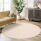 RUGSREAL Washable 4ft Round Rug Modern Solid Area Rug Indoor Non-Slip Throw Carpet Contemporary Area Rug for Bedroom Living Room Nursery, 4' x 4' Round Ivory Beige
