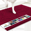 Muddy Mat® | Super Absorbent Door Mat Indoor, Microfiber Quick Dry Chenille Entryway Rug, Non-Slip Front Door Mat, Indoor Mats for Entryway, Machine Washable Pet Rug, Maroon 24" x 120"